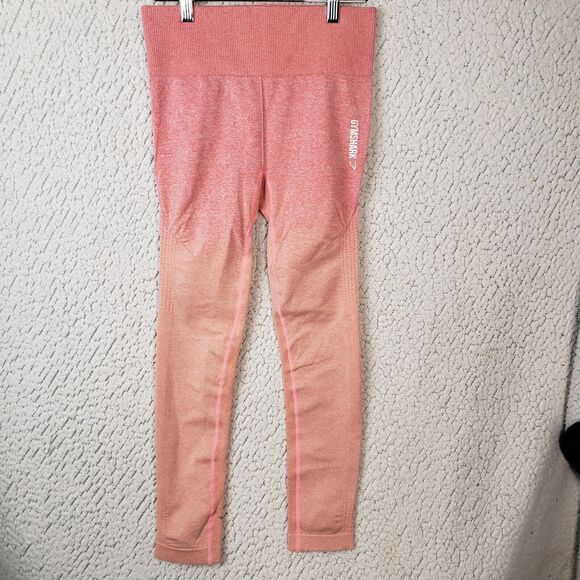 Gymshark Ombre Seamless Leggings Womens Small Pink High Waist Sporty Chic VSCO - Picture 1 of 7